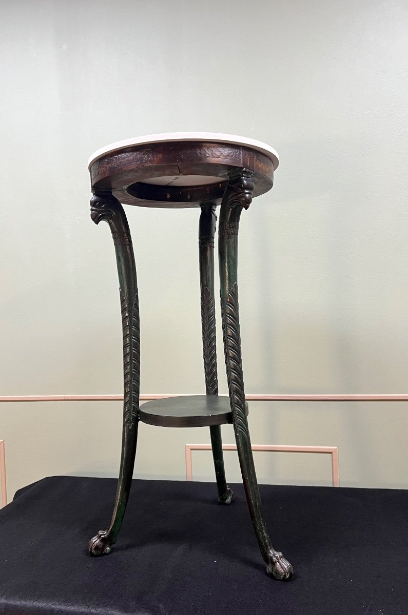 Circular Pedestal Table With Griffons From Empire Consulate Period 19th Century -photo-3