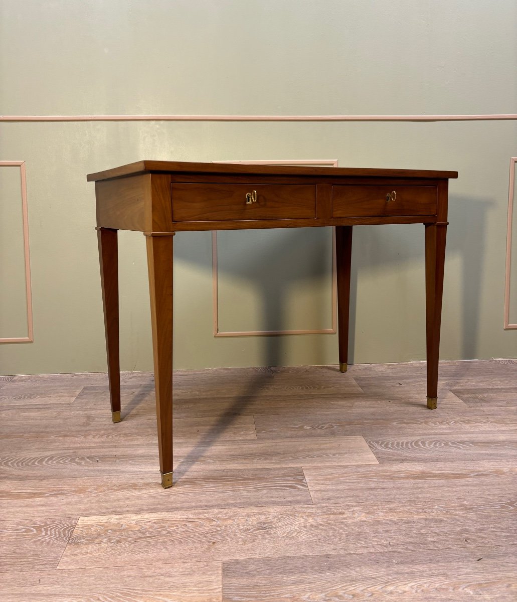 Louis XVI Style Mahogany Flat Desk XIX Eme Century -photo-2