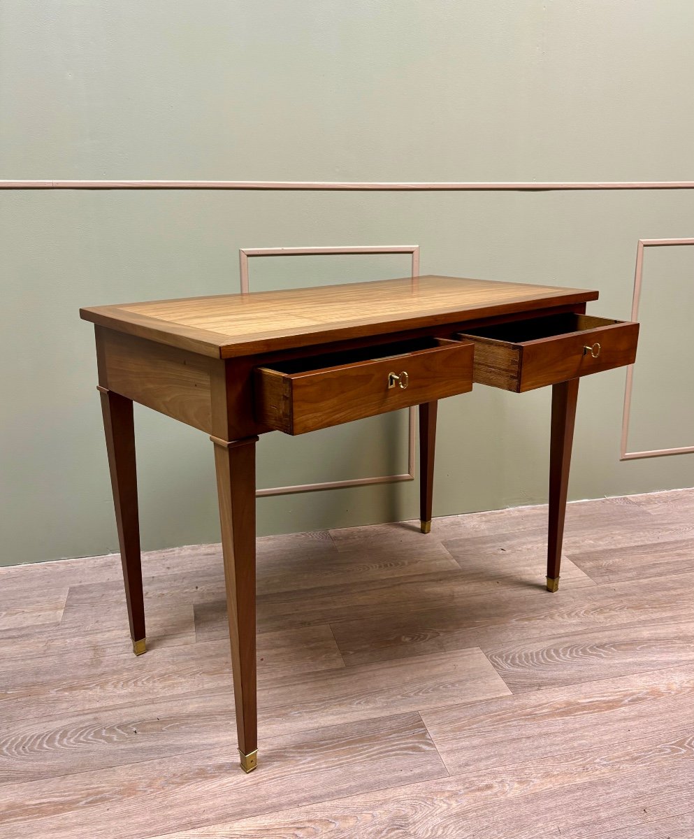 Louis XVI Style Mahogany Flat Desk XIX Eme Century -photo-1