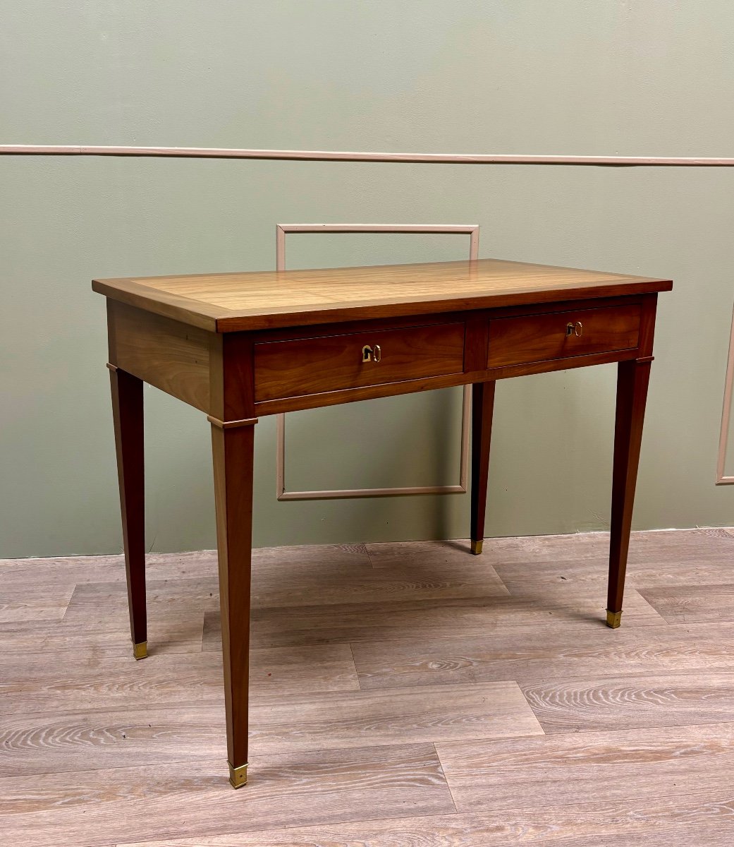 Louis XVI Style Mahogany Flat Desk XIX Eme Century 