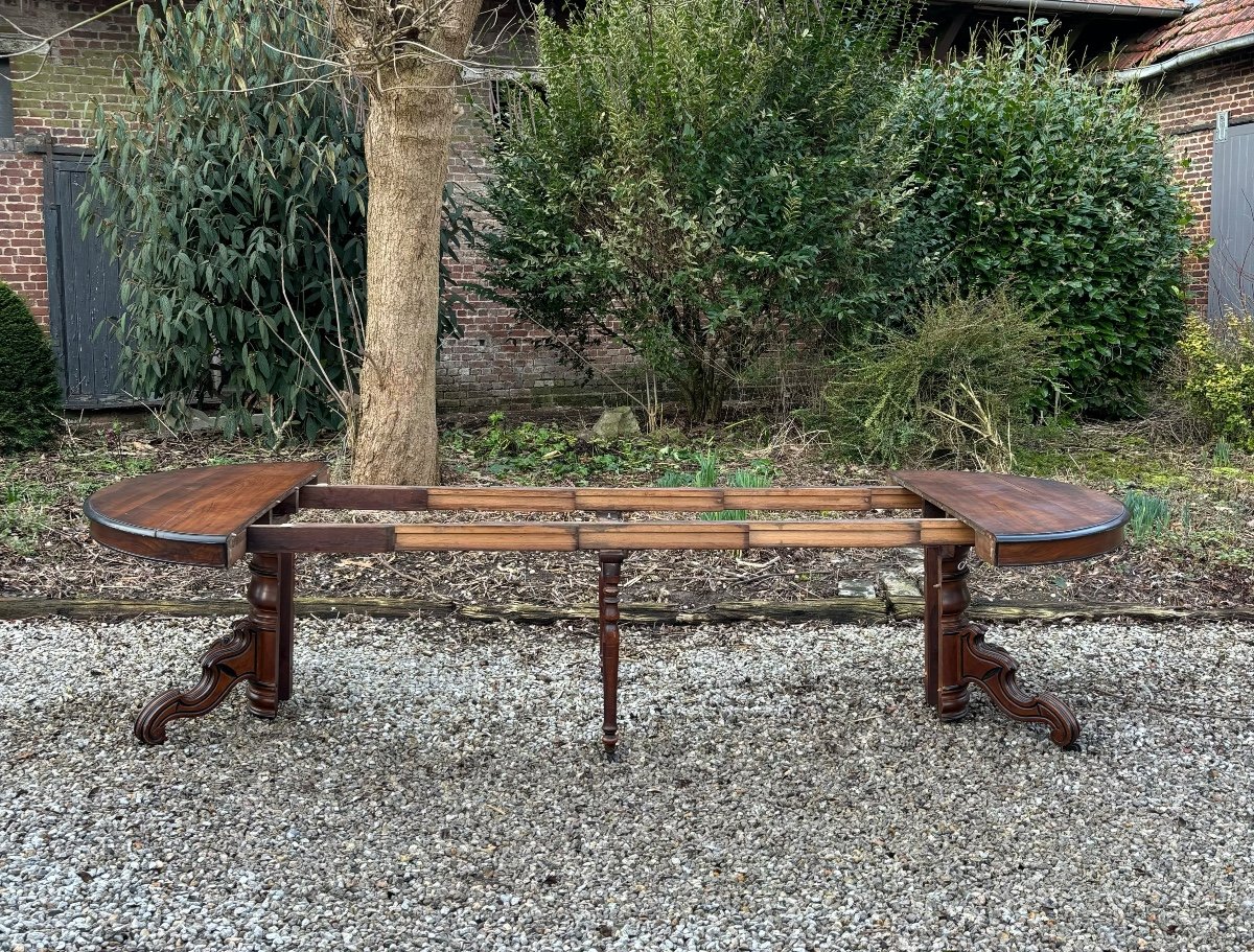 Large Oval Dining Room Table In Mahogany From Restoration Period 19th Century -photo-4