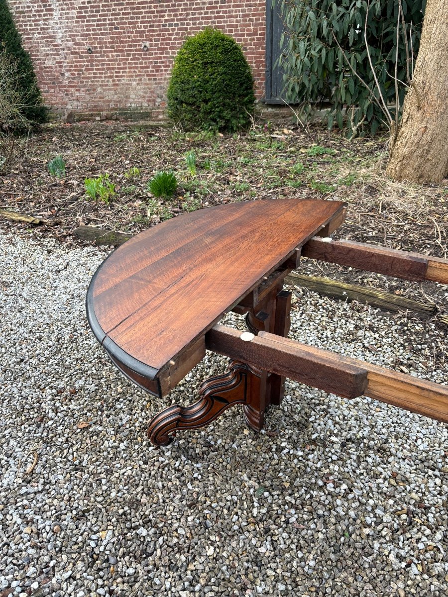 Large Oval Dining Room Table In Mahogany From Restoration Period 19th Century -photo-1