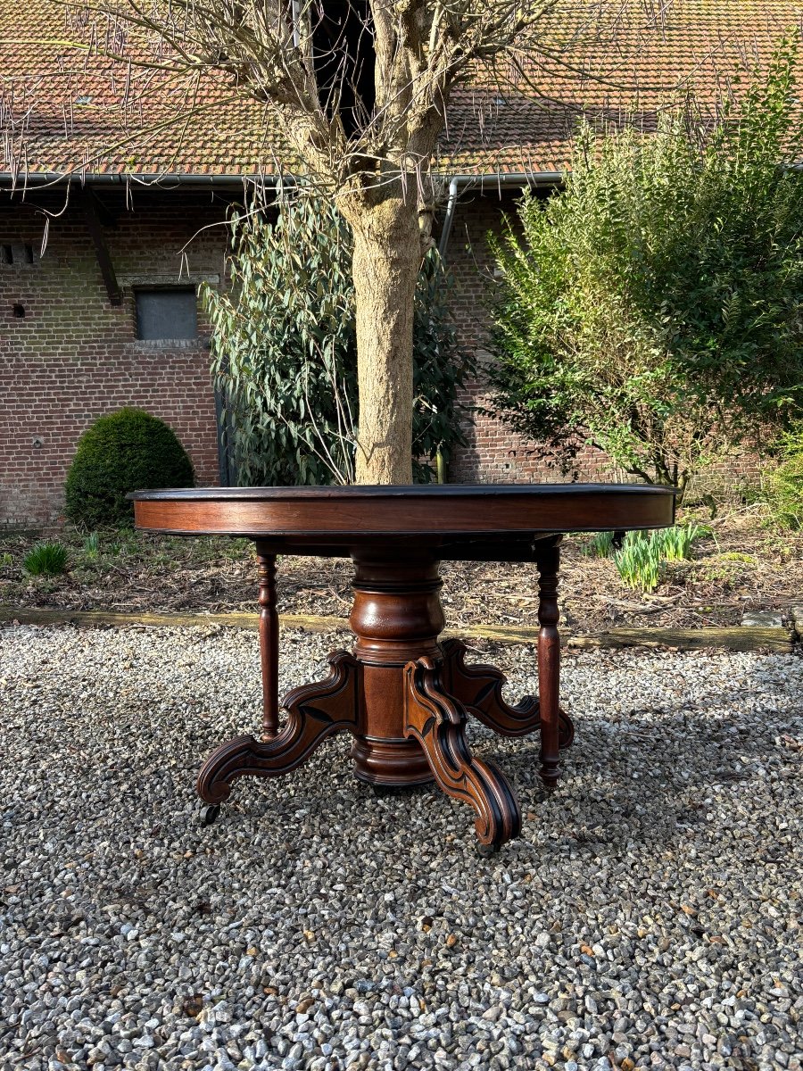 Large Oval Dining Room Table In Mahogany From Restoration Period 19th Century -photo-3