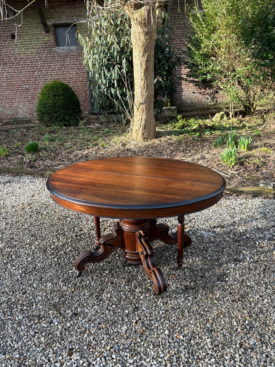 Large Oval Dining Room Table In Mahogany From Restoration Period 19th Century -photo-4