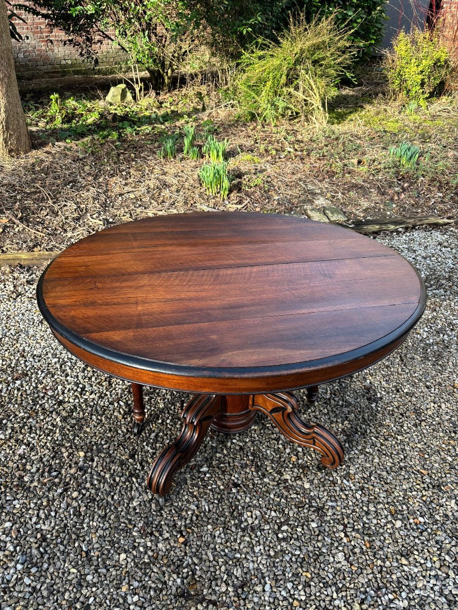 Large Oval Dining Room Table In Mahogany From Restoration Period 19th Century -photo-5