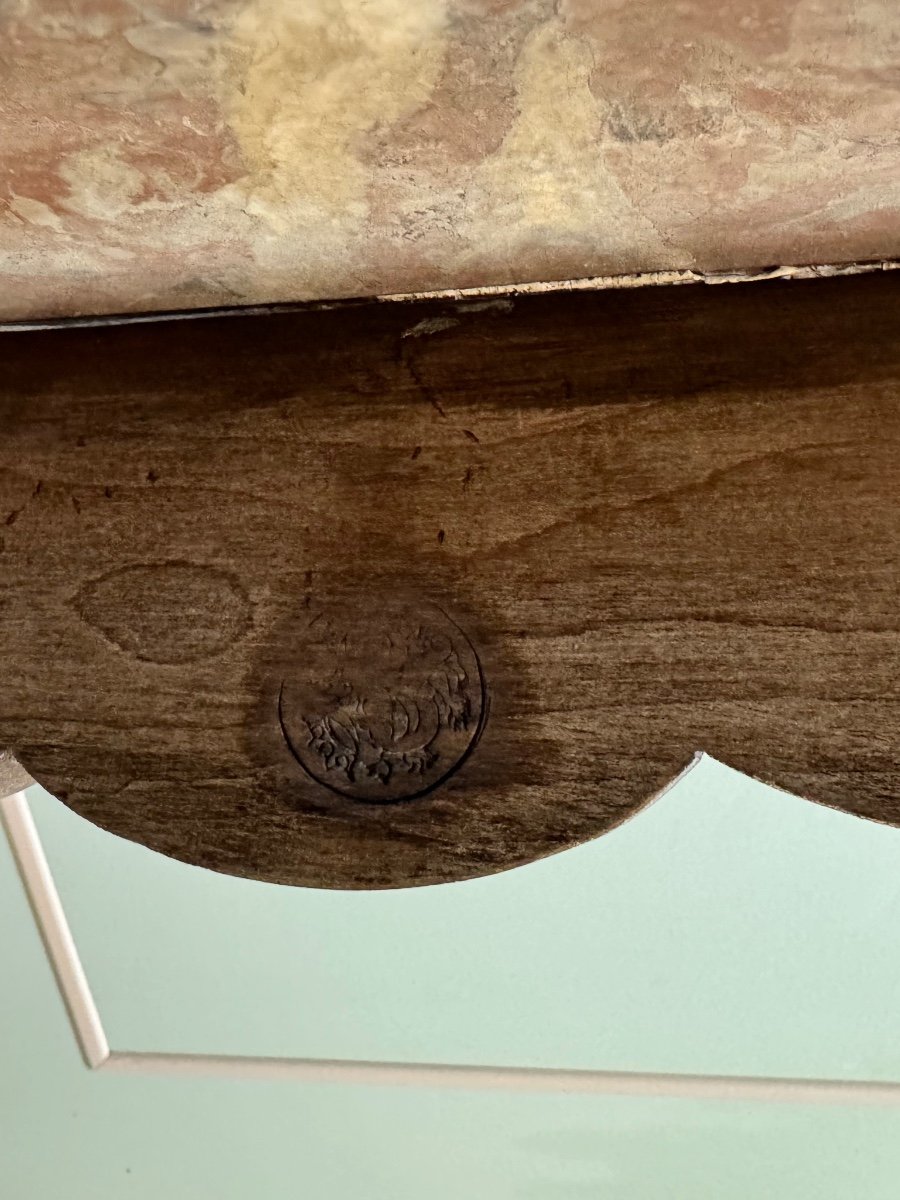 Walnut Coffee Table Stamped Mailfert -photo-5