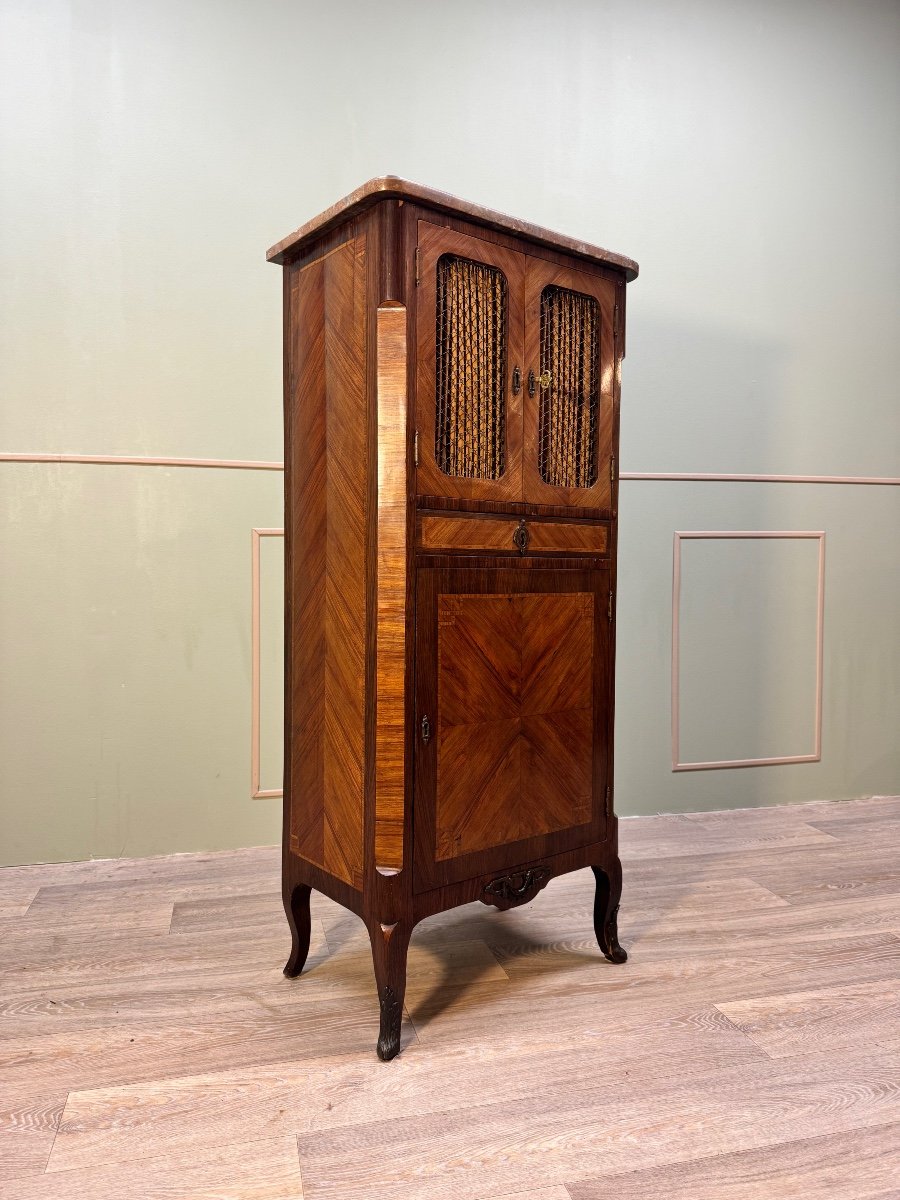 Furniture Between Two In Marquetry Stamped From Maison Hopilliart Et Leroy In Paris XIX Eme -photo-3