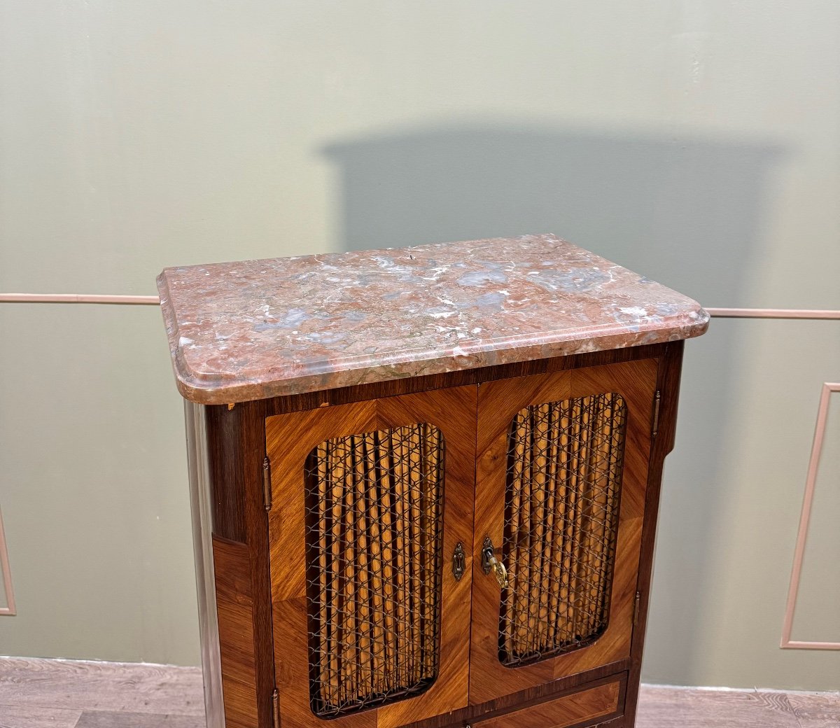 Furniture Between Two In Marquetry Stamped From Maison Hopilliart Et Leroy In Paris XIX Eme -photo-4