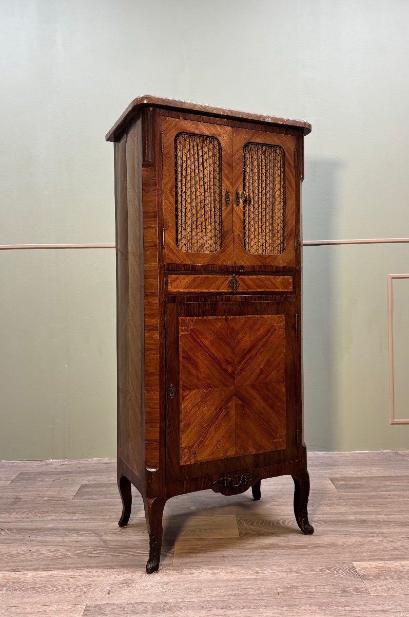 Furniture Between Two In Marquetry Stamped From Maison Hopilliart Et Leroy In Paris XIX Eme 