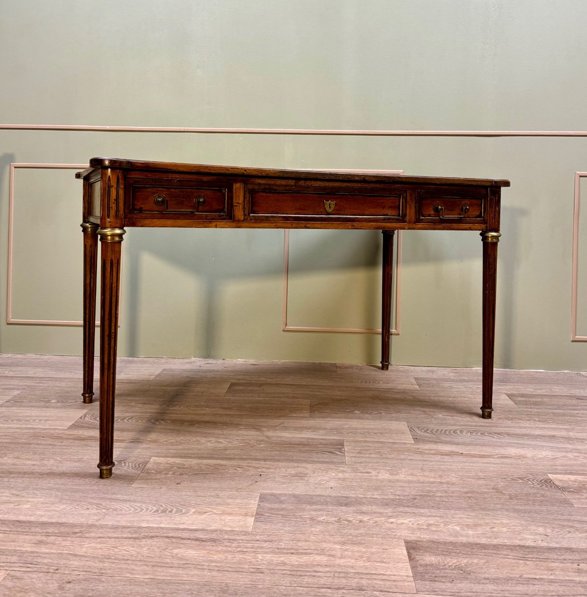 Louis XVI Style Mahogany Flat Desk XIX Eme Century -photo-2