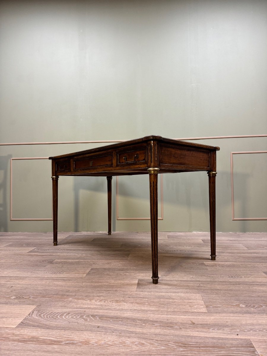 Louis XVI Style Mahogany Flat Desk XIX Eme Century -photo-3