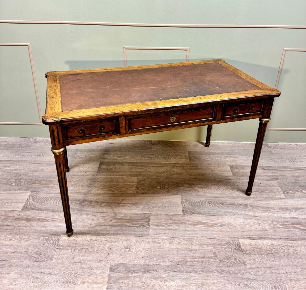 Louis XVI Style Mahogany Flat Desk XIX Eme Century -photo-4