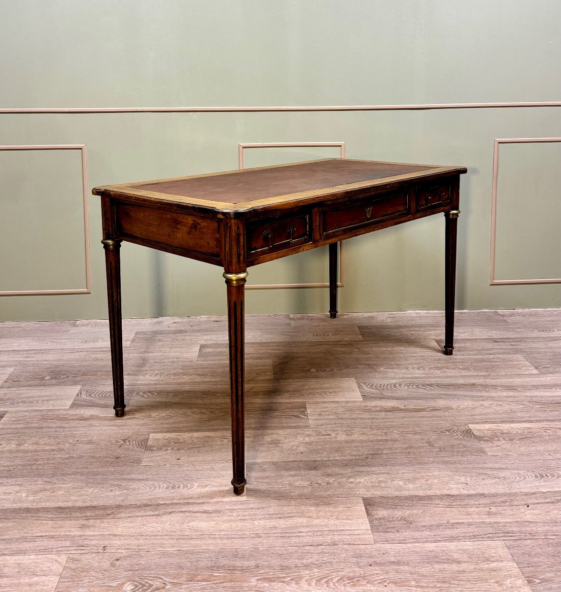 Louis XVI Style Mahogany Flat Desk XIX Eme Century -photo-3
