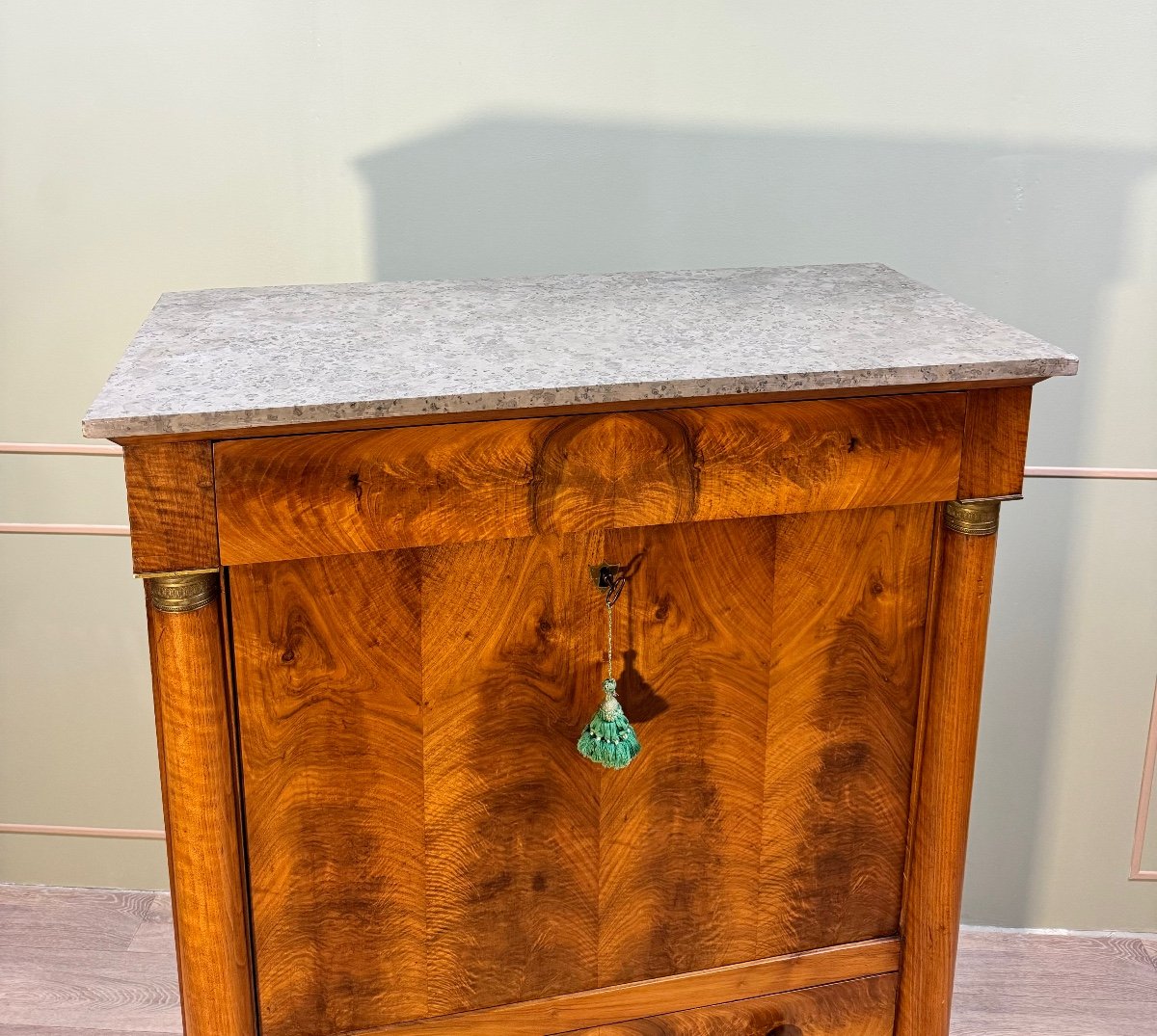 Secretary In Flamed Mahogany From Empire Period 19th Century -photo-5