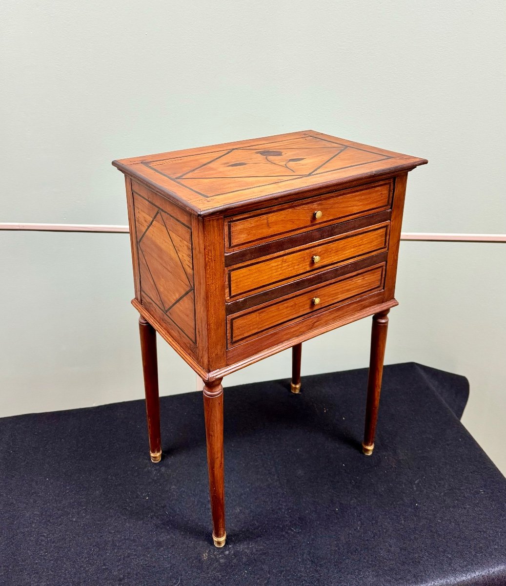 Bedside Table, Living Room Table In Cherry Wood, Directoire Period, 18th Century -photo-3