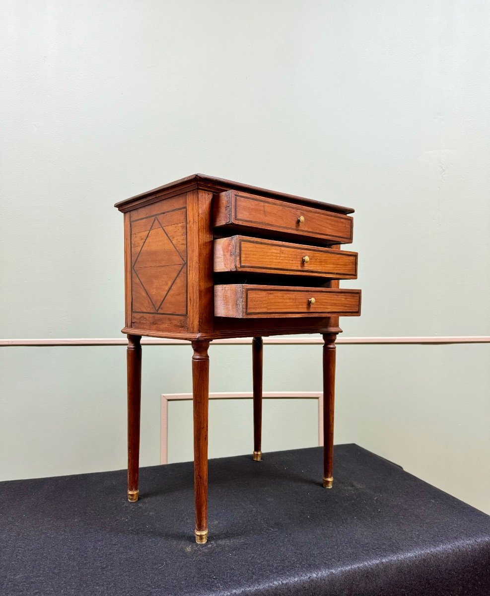 Bedside Table, Living Room Table In Cherry Wood, Directoire Period, 18th Century -photo-1