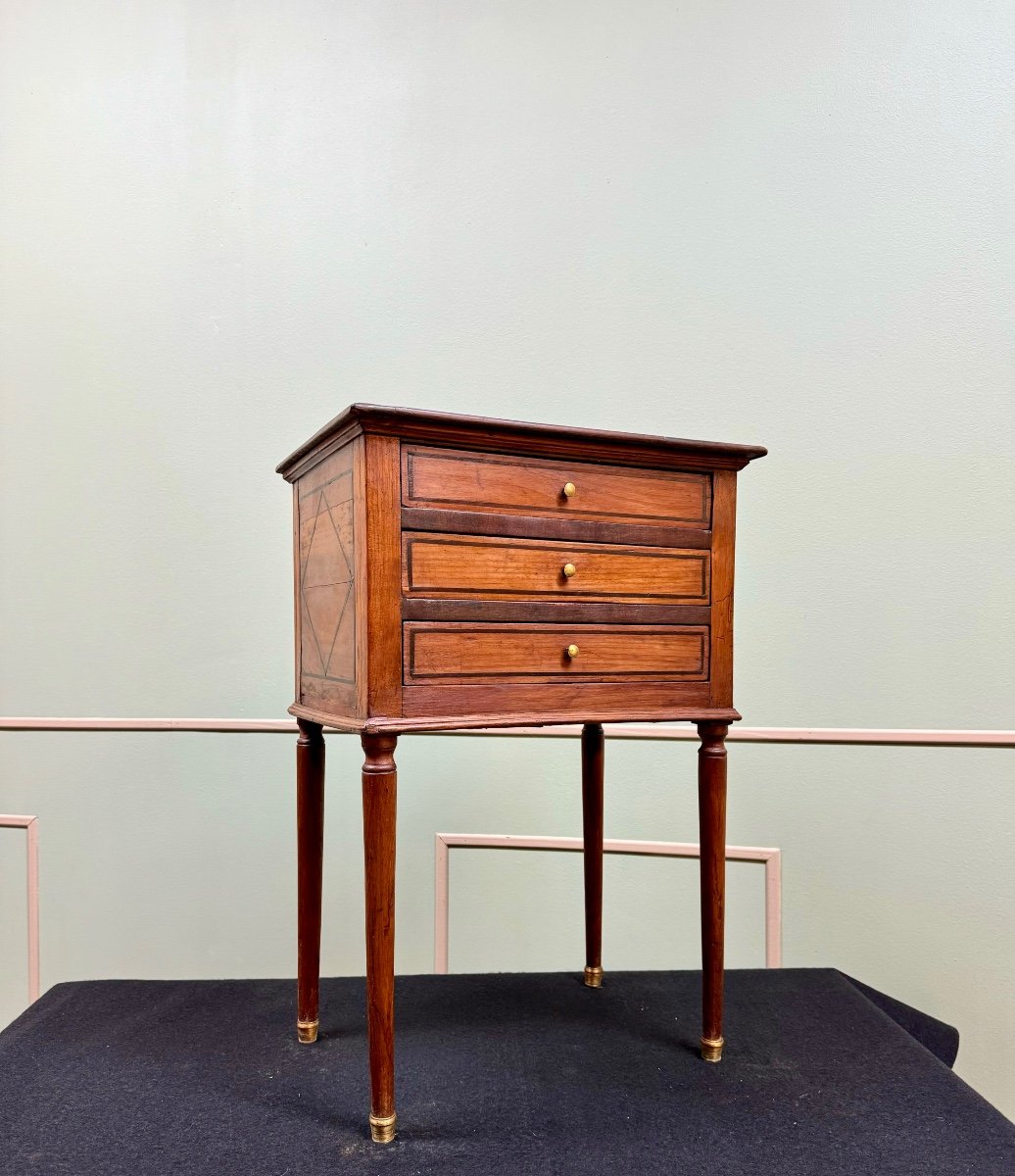 Bedside Table, Living Room Table In Cherry Wood, Directoire Period, 18th Century 