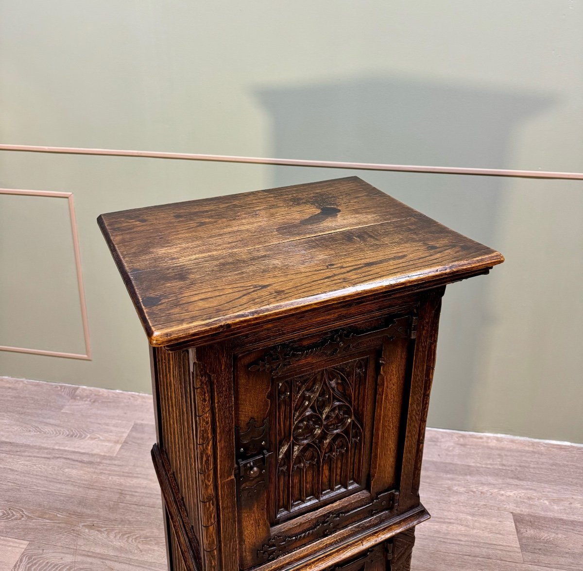 Neo-gothic Style Oak Storage Unit 19th Century-photo-3