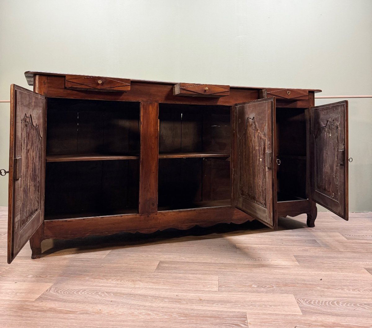 Louis XV Style Cherry Wood Sideboard XIX Eme Century -photo-1