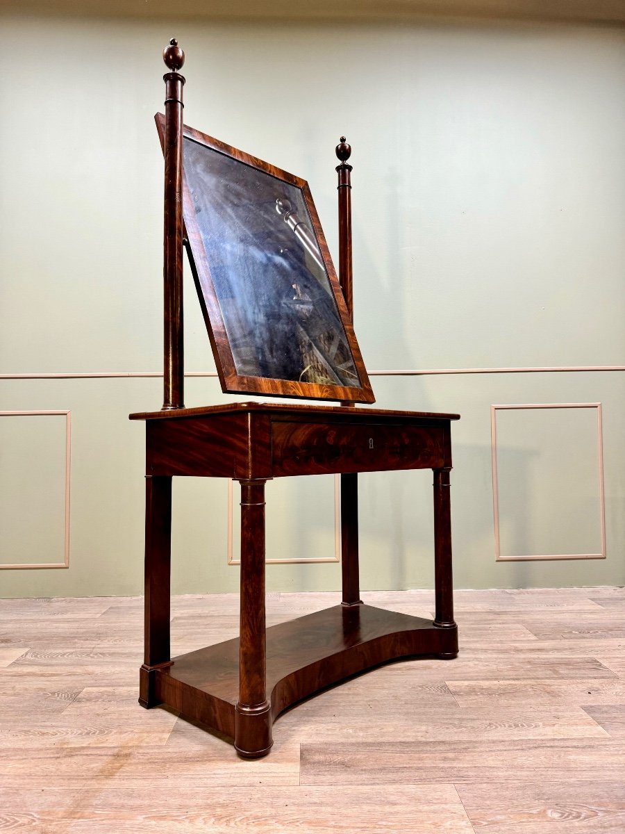 Dressing Table In Flamed Mahogany From The Empire Period 19th Century -photo-3