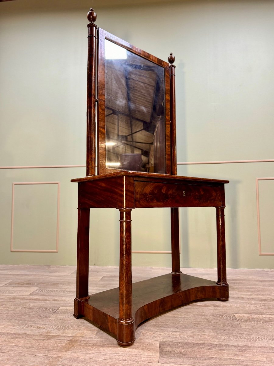 Dressing Table In Flamed Mahogany From The Empire Period 19th Century -photo-4