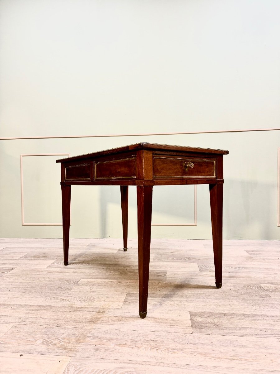 Flat Desk With Side Drawers In Mahogany Louis XVI XVIII Eme Century -photo-2