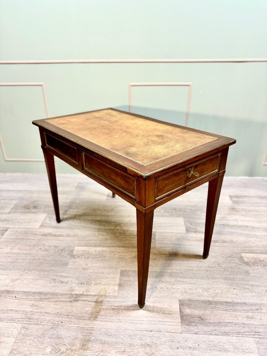 Flat Desk With Side Drawers In Mahogany Louis XVI XVIII Eme Century -photo-4