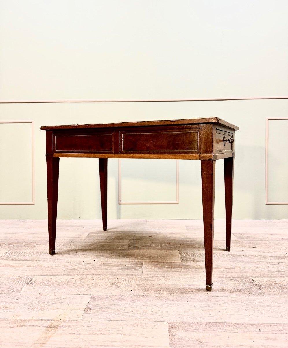 Flat Desk With Side Drawers In Mahogany Louis XVI XVIII Eme Century -photo-4