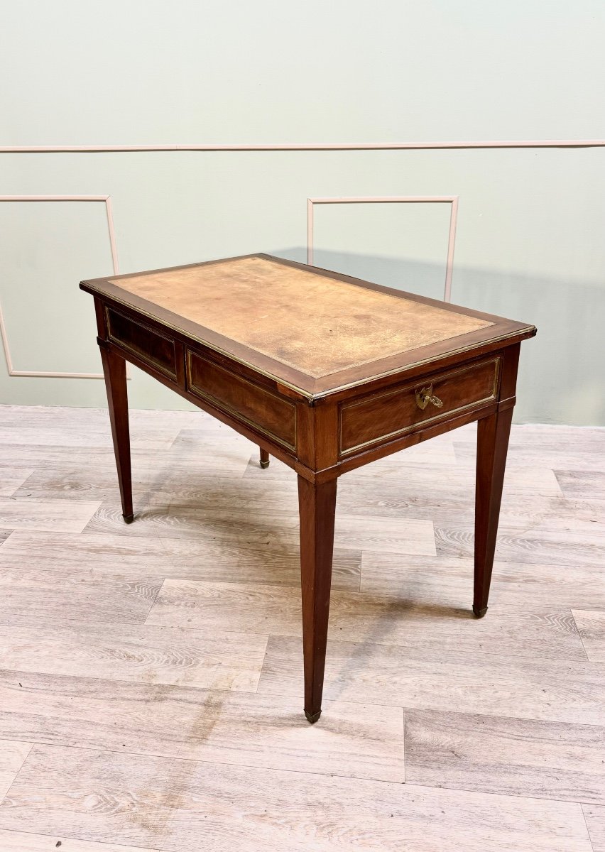 Flat Desk With Side Drawers In Mahogany Louis XVI XVIII Eme Century 