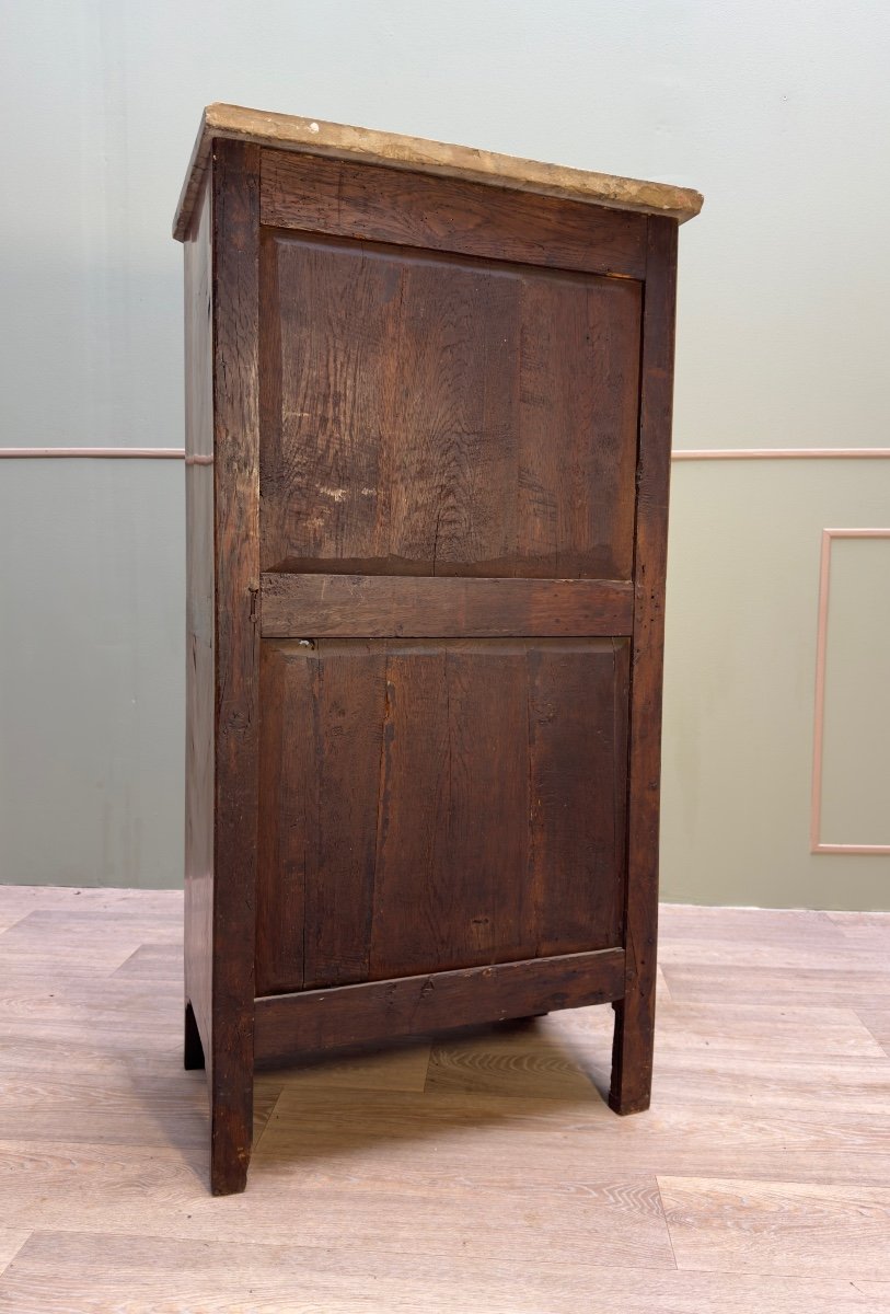 Showcase With Cut Sides In Marquetry Louis XVI XVIII Eme Century -photo-5