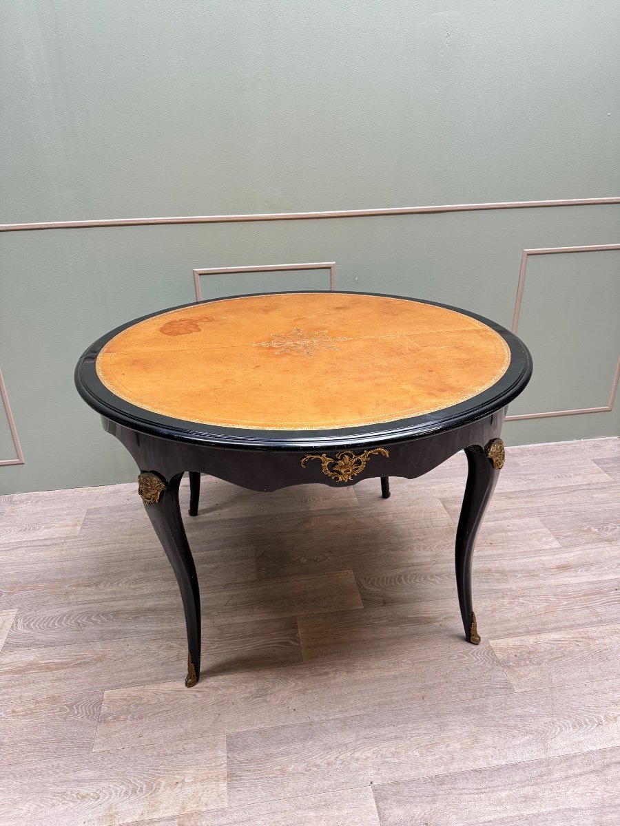 Dining Room Table In Blackened Wood Louis XV Style XIX Eme Century -photo-4