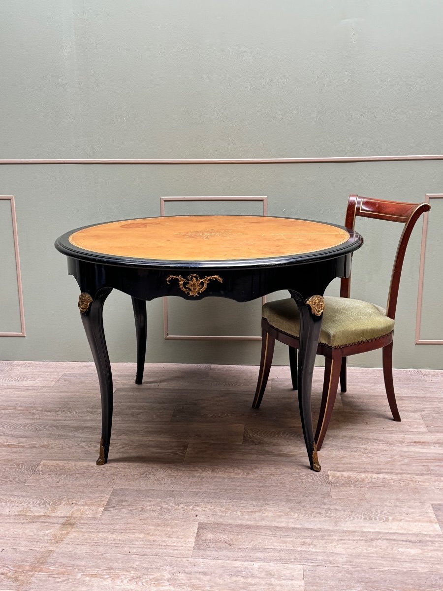 Dining Room Table In Blackened Wood Louis XV Style XIX Eme Century -photo-8