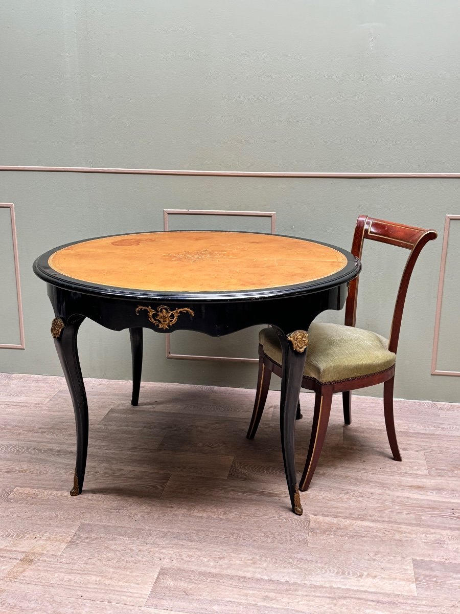 Dining Room Table In Blackened Wood Louis XV Style XIX Eme Century 