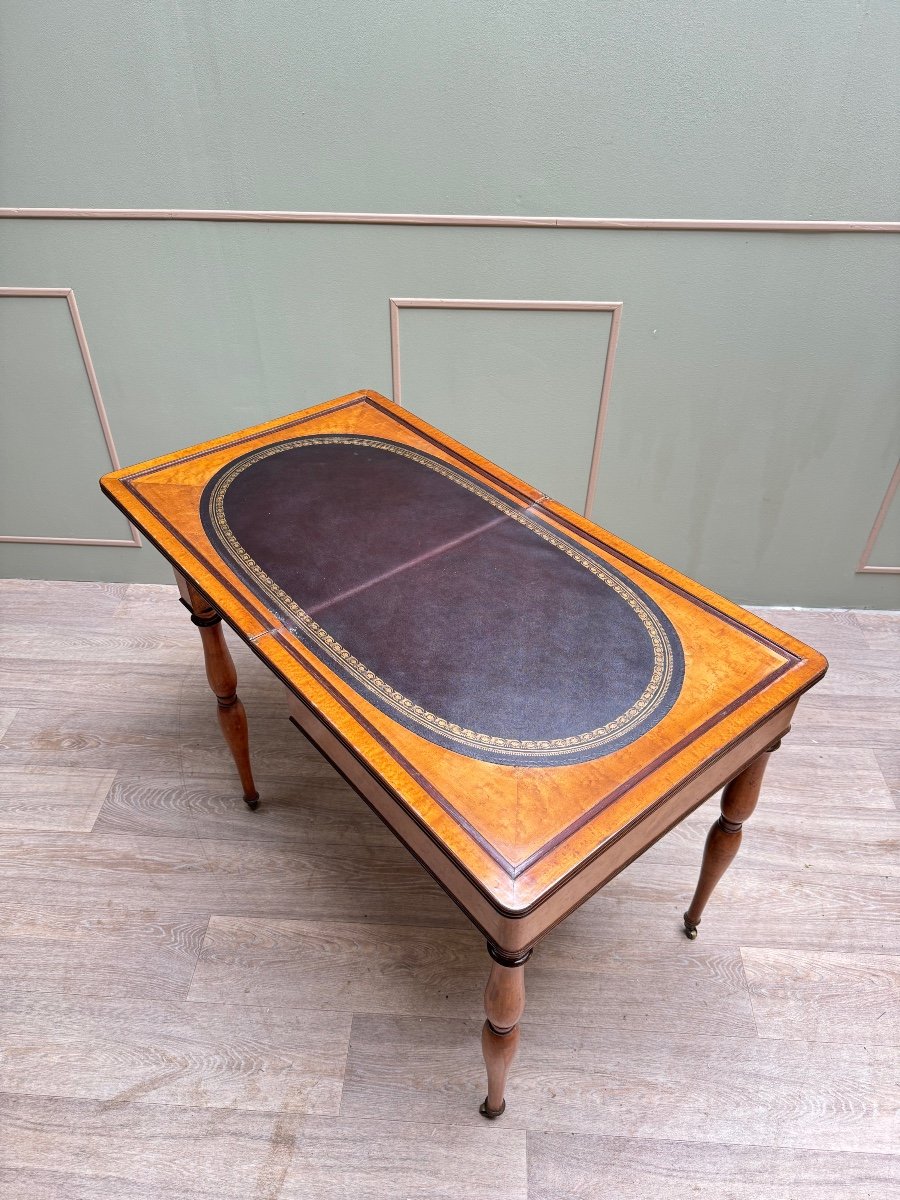 Games Table In Speckled Maple From Charles X XIX Eme Century -photo-4