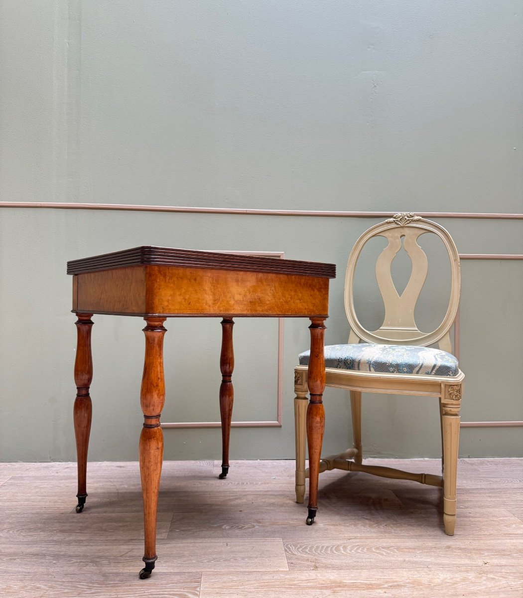 Games Table In Speckled Maple From Charles X XIX Eme Century 