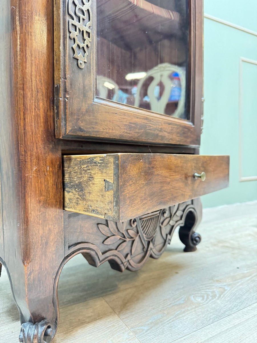 Verriau, Petit Meuble à Suspendre provençale En Noyer D’époque Louis XV Marque De Château -photo-3
