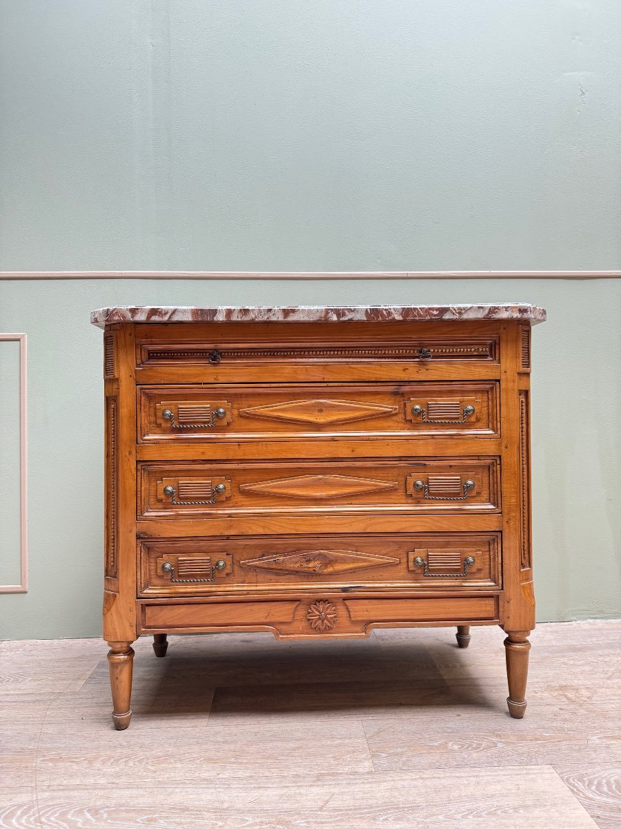 Commode En Bois Naturel D’époque Directoire XIX Eme Siècle-photo-3