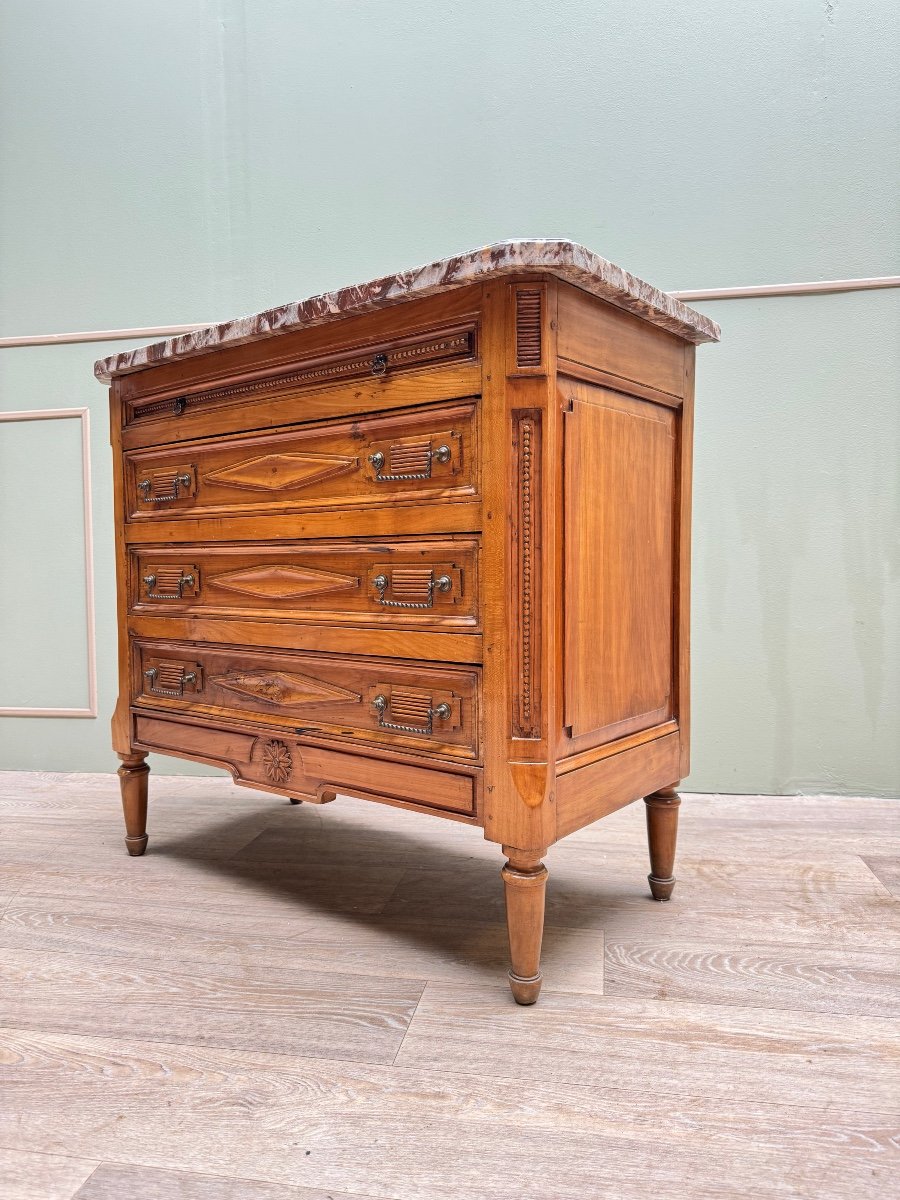 Commode En Bois Naturel D’époque Directoire XIX Eme Siècle-photo-4
