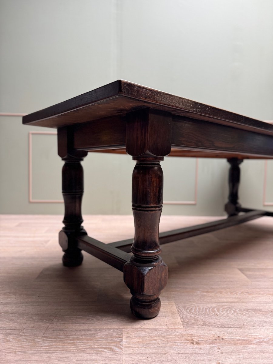 Large Louis XIII Style Oak Monastery Table-photo-2