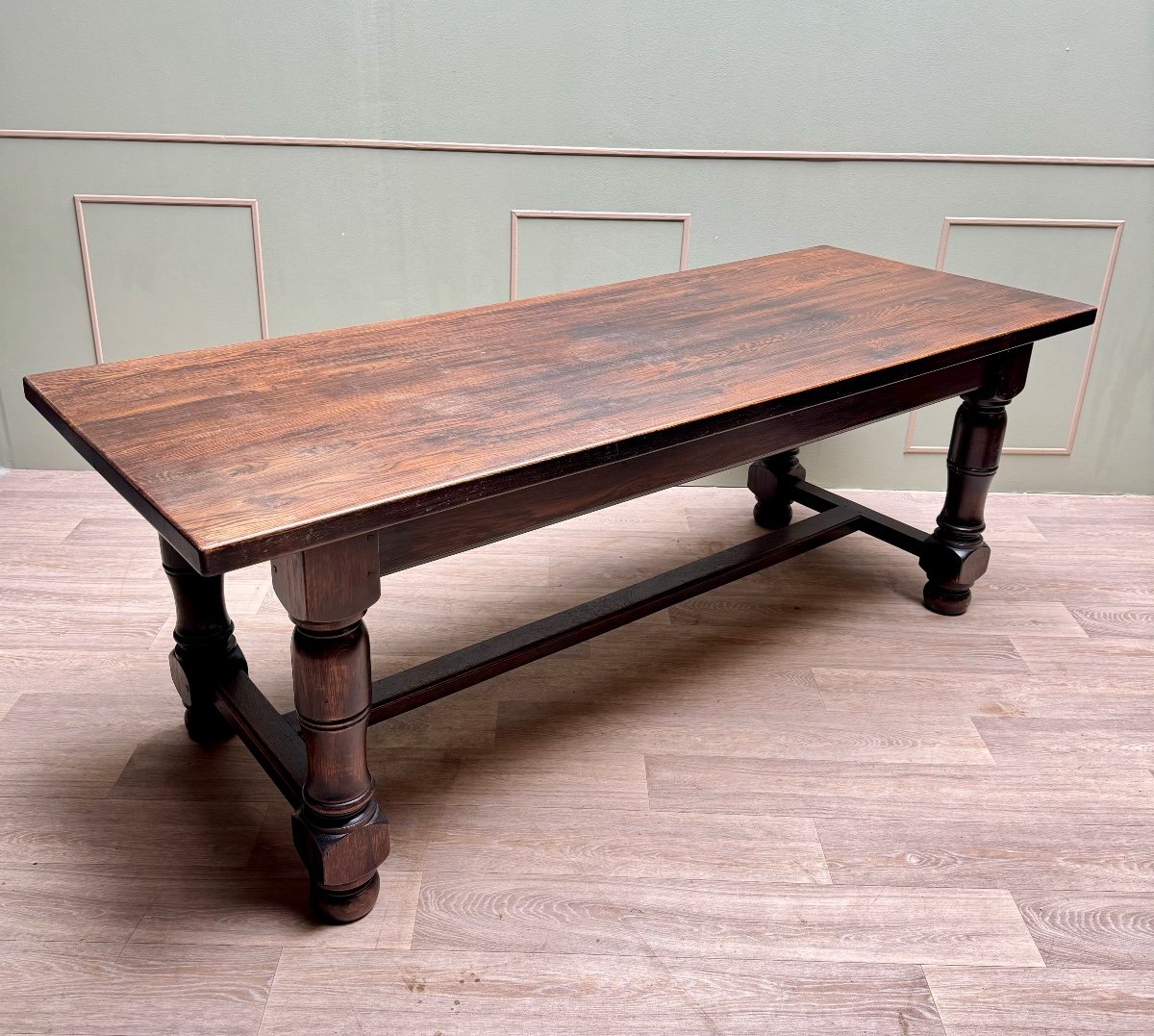 Large Louis XIII Style Oak Monastery Table-photo-3