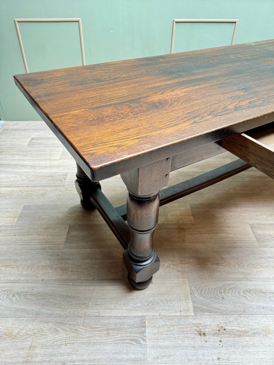 Large Louis XIII Style Oak Monastery Table-photo-1