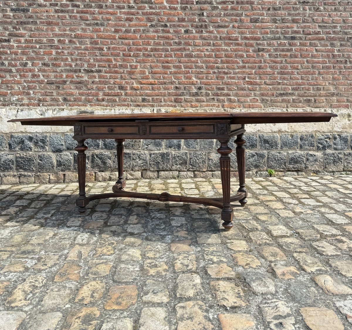 Table De Salle à Manger à L’italienne En Bois Naturel De Style Louis XVI XIX Eme Siècle -photo-4