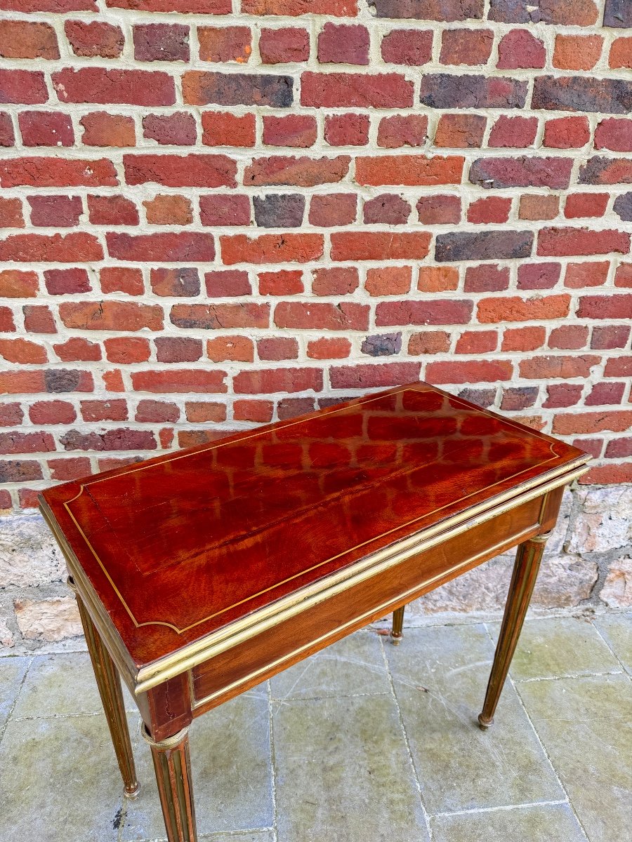 Louis XVI Style Mahogany Games Table XIX Eme Century -photo-4