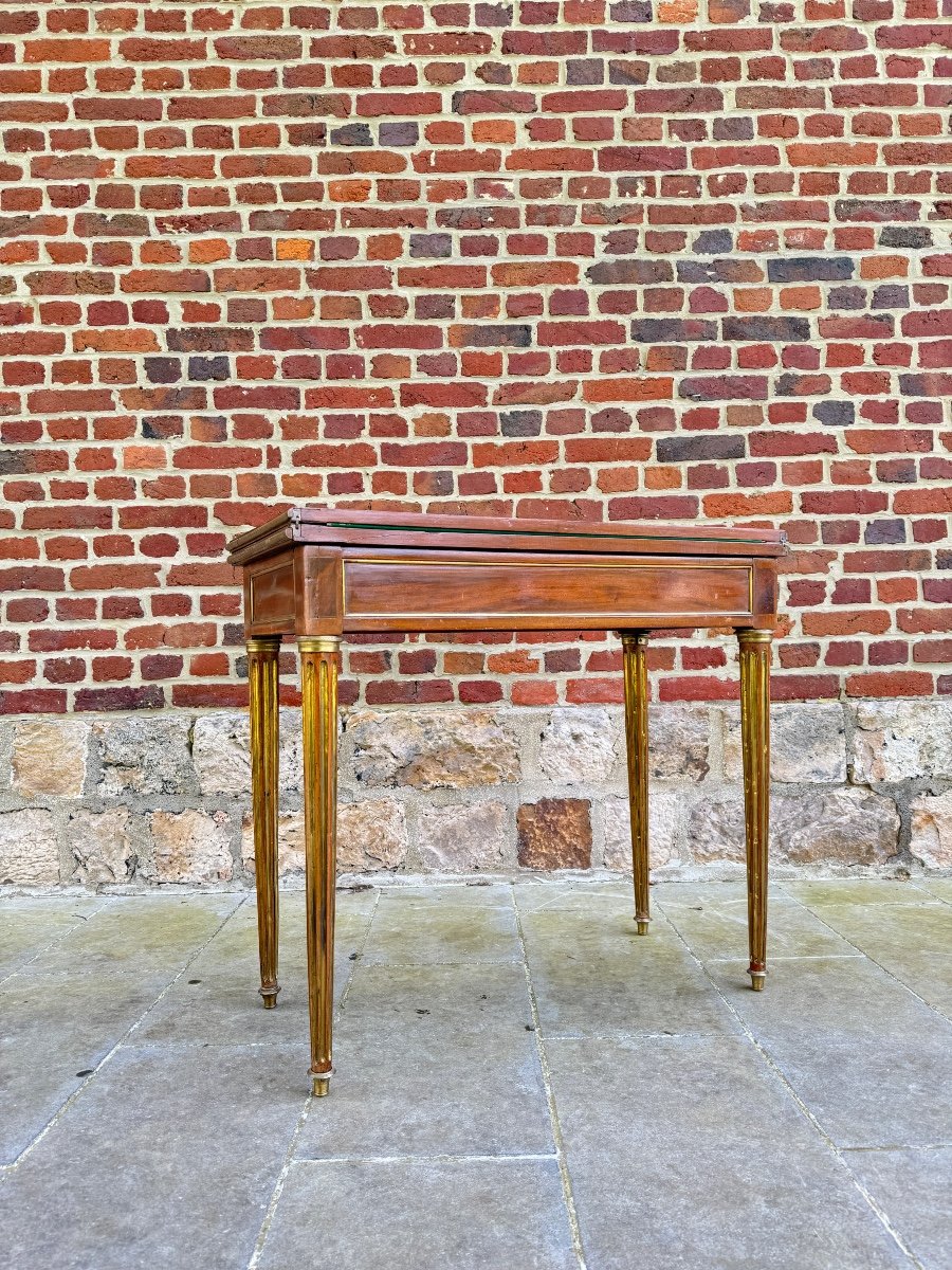 Louis XVI Style Mahogany Games Table XIX Eme Century 