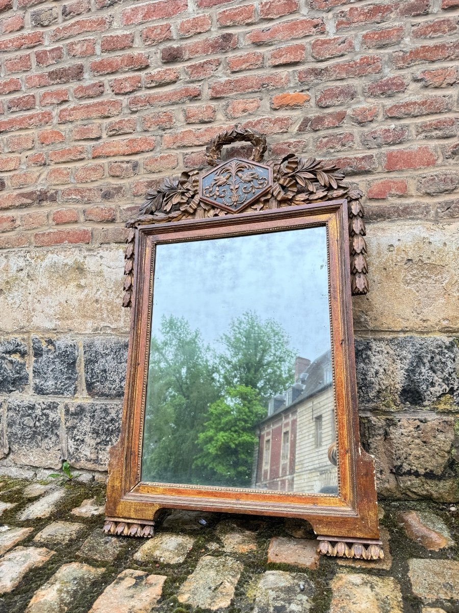 Miroir En Bois Doré D’époque Louis XVI XVIII Eme Siècle 