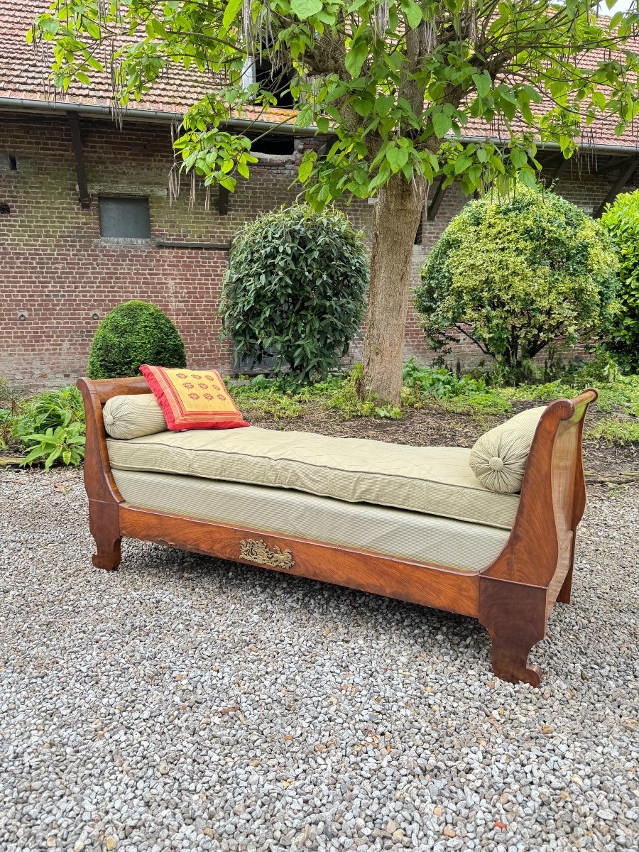 Lit De Repos, Méridienne En Acajou D’époque Empire XIX Eme Siècle -photo-3