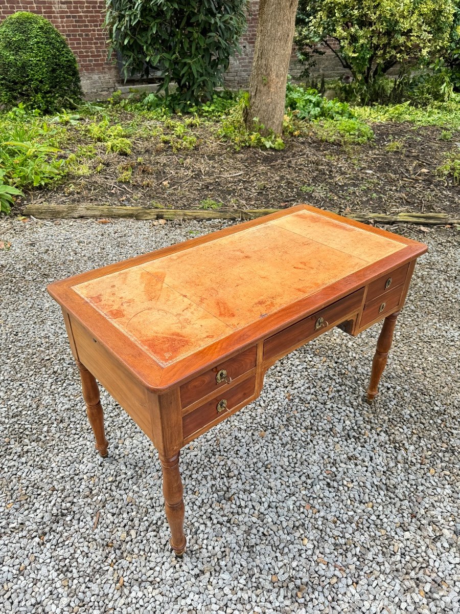 Bureau Plat En Acajou De Style Louis Philippe XIX Eme Siècle -photo-4