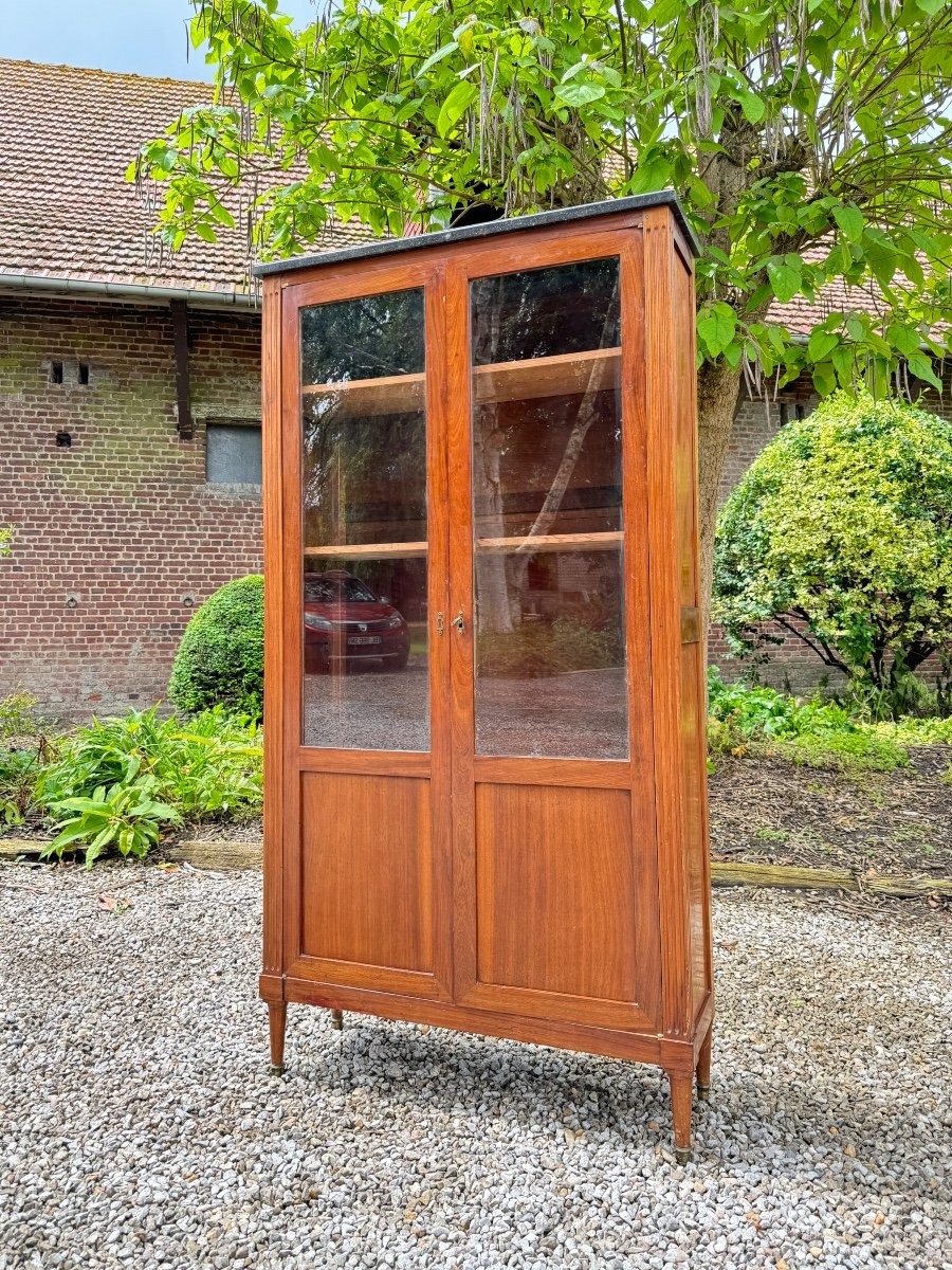 Showcase, Mahogany Bookcase From Louis XVI XVIII Eme Century -photo-3