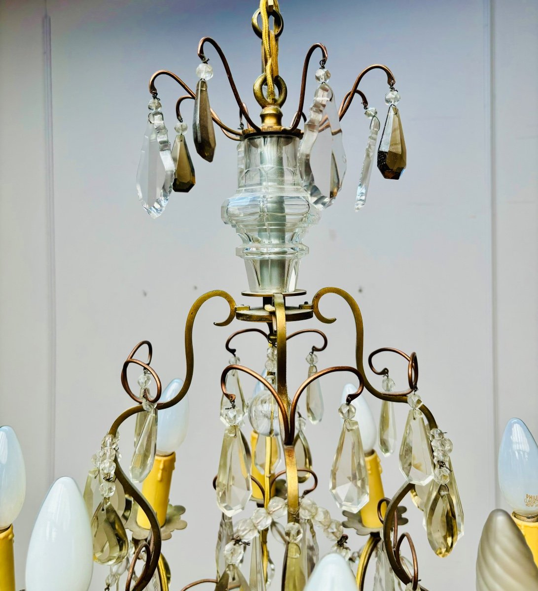 Baccarat Cage Chandelier In Bronze And Crystal Louis XV Style XIX Eme Century -photo-2