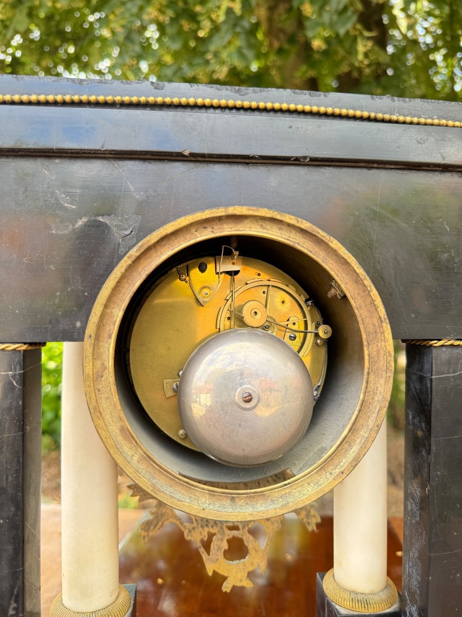 Elegant Empire Period Portico Clock Early 19th Century -photo-5